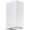 SHOT BOTLIGHTING TOLEDO2 Applique da Parete Doppia Emissione GU10 | Corpo in Alluminio e Diffusore in Vetro | Design Moderno | IP65 Per Interni ed Esterni | 220-240V (BIANCO)
