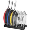 Lifewit Porta Coperchi Per Cucina, Porta Coperchi Pentole Salvaspazio Con 8 Scomparti, Adatto Per Coperchi, Casseruole, Taglieri, Piatti 32,3x15,1x19,5cm confezione da 1