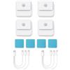 Thryvix 4 Pezzi Luce Notturna con Sensore di Movimento, LED Ricaricabile USB C, Bianco Caldo Regolabile, Installazione Magnetica, per Scale, Corridoio, Camera, Cucina e Armadio