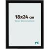 yd. Cornice 18x24 cm Nero Lucente - Cornice in MDF Bologna | Your Decoration, Vetro acrilico antiriflesso, Montaggio a parete, Adatta per foto, poster o puzzle, Made in Holland