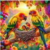TDFERAN 5D Diamond Painting Pappagallo 30 x 30 cm Pittura a diamante Animali fai da te Pittura Diamante Fiore Perla Diamanti da incollare Pappagallo Diamond Decoration Casa Soggiorno Camera Kit