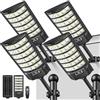 LEKIA Lampione Solare LED Esterno, Potente 6000K Luce Solari da Esterni con Sensore di Movimento e Telecomando, Lampada Solare Illuminazione di 320° Faro Stradale con per Giardino, Strade - 4 Pezzi