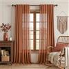 MYSKY HOME Tende Terracotta, Occhielli Boho Autunnali, Tende di Lino, Fori da Ragnatela Vintage, Tenda Macramè a Crochet per Cucina, Soggiorno, Camera da Letto Moderna, Semi-Trasparente
