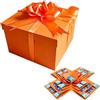 ASQzhuLIWing Esplosione Scatola a Sorpresa Scatola di Esplosione Creativa a 5 Strati Scatole Regalo Creativa Scatola Regalo Fai Da Te Multiuso Compleanno Natale Anniversario San Valentino Nozze (Arancione)