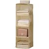 Generic Organizer pieghevole da appendere, multistrato, per armadio, in tessuto non tessuto traspirante, con supporti in cartone rinforzato, grigio, 27 x 27 x 60 cm (B)