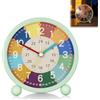 AOOTE Sveglia per Bambini Senza Ticchettio, Sveglia Colorata per Bambini, con Snooze e Luce Notturna, Alimentate a Batteria, Diametro 11cm, per Ragazzi e Ragazze, Cameretta, Verde Chiaro
