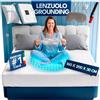 ASTINORDIC Lenzuolo Grounding Regolabile 10% Argento 90% Cotone | Grounding Messa a Terra + Cavo + Tester + Mascherina |Earthing Sheet (Bianco, Letto matrimoniale Queen Size 160x200x30)
