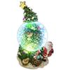 Glac Store Sfera di Neve Natalizia con Albero e Babbo Natale, 20x12 cm, Ampolla in Vetro con Effetti Sonori, Decorazione Festiva
