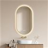 EMKE Specchio Bagno LED Ovale 45x75 cm,Cornice Oro Spazzolato, Memoria