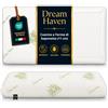 DREAM HAVEN Cuscino Saponetta in Memory Foam 100%, Federa Aloe Vera, Traspirante, 11 cm