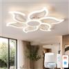 YOLEDY Smart WiFi Lampadario Compatibile con Alexa e Google Home, Ø88cm Plafoniere Led Design Fiore Moderno, Dimmerabile, Funzione Memoria, Ceiling Light per Camera da letto, Soggiorno, Bianco