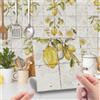 DOTBUY-SHOP Adesivi Piastrelle per Cucina Bagno, Motivo Limone Foglia Verde 3D Sticker Piastrelle Impermeabile 24 Pezzi Adesivi Parete Autoadesivo Sticker Parete (Limone giallo,20x20cm)