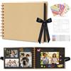DazSpirit Album Fotografico A5, Scrapbook Fai da Te, 40 Pagine Nere | 20 Fogli Con 6 Pennarelli Metallici E 8 Adesivi Per Foto, Portafoto E Libro Dei Ricordi Per Matrimonio, Viaggio E Compleanno