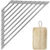 Daveinmic Scaffale Angolare per Lavello con Spugne Loofah, Porta Piatti Pieghevole in Acciaio Inox con Bordi Silicone Antiscivolo, Scolapiatti Arrotolabile a Triangoli per Tazze, Frutta, Verdura (Grigio)