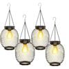 Ortiny - Lampade solari per esterni, 4 pezzi, IP65, impermeabili, in metallo, per esterni, giardini, decorazioni di Natale, lampade solari per giardino, esterni, patio, albero, balcone, prato, tavolo
