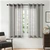 Slozzi Set da 2 tende corte in voile grigio con occhielli, 140x160 cm, per soggiorno, camera, balcone e cucina. Traspiranti e facili da lavare.