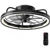 Aigostar Ventilatore da Soffitto Con Luce e Telecomando, Lampadario con Ventilatore da Soffitto con Timer, Luminosità Regolabile e Temperatura Colore 2700K-6500K, 6 Velocità, Silenzioso
