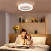 HOMCOM Ventilatore a Soffitto con Luce LED Regolabile Ø46x16 cm Bianco | Telecomando, Timer, 6 Velocità, Flusso d'Aria Reversibile, Ventilatore da Soffitto in Acrilico e Plastica