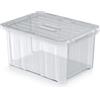 IMJ-Global Scatola Contenitore Trasparente con Coperchio Cargobox | 40x30x20 cm | 16 Litri | Impilabile | in Plastica Resistente