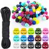 Sheryl&Rain 100 PCS Fermacorda a Molla in Plastica Multicolore con 3mm*4m Cordoni, Foro Singolo Doppio per Coulisse, Zaino, Abbigliamento, Scarpe