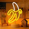 ENUOLI Segnali neon a led banana ENUOLI, banana neon arte lampada neon colorata con supporto per banana luci notturne banana usb/batteria arredamento da tavolo da interno per feste a casa decorazioni per la