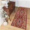 TAPISO Atlas Tappeto Passatoia Corridoio Classico Colore Rosso Beige Motivo Tradizionale Ornamento Morbido 90 x 350 cm