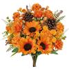 Luabue Bouquet Fiori Finti Autunnali Fiori Artificiali Girasole Crisantemo | Piante Artificiali Decorazioni Autunnali Seta Pigne Finto Artificiale per Centrotavola Matrimonio Balcone Vaso Casa
