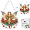 CXINLky Diamond Art Painting - Ciondolo natalizio con catena, creativo 5D Diamond Art Natale kit da appendere alla parete per finestre, pareti, giardini, decorazioni natalizie 06