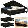 CEWROM 2 cassetti sottoletto con ruote girevoli a 360° | Cassettiera pieghevole con coperchio, sotto il letto, armadio (nero)