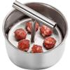 Generico Macchina polpette acciaio inossidabile stampo con pressa manuale, 6 fori | Utensili per pressa per polpette antiaderenti, multifunzionali e portatili, stampo per polpette per gadget da cucina