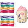 trendfinding Mollette per bucato - con impugnatura e interno morbidi Softgrip/Softtouch - 96 pezzi + sacchetto viola - 24 viola, 24 turchese, 24 giallo, 24 rosa