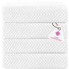 CASA COPENHAGEN - Set Regalo da 4 Pezzi di Asciugamani XL di Design con Texture Wave, in 100% Cotone Egiziano - Bianco, 70x140 cm, 4 Teli Bagno (Idea Regalo Perfetta per Uomini e Donne)