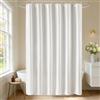 EurCross Tenda da doccia impermeabile, 180 x 180 cm, retro laminato in TPU, tenda da doccia 2 in 1, tessuto bianco ruvido, lavabile, con 3 magneti e 12 anelli