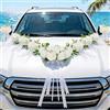 Alaoo 9 Fiori Rose Bianche Matrimonio Auto, Parte Anteriore Dell'auto | Decorazioni per Matrimoni con Ventose, Adatto per Auto da Matrimonio, Feste