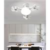 KAIRRY Ventilatore da soffitto E27 Fan Light Con Memoria Con Illuminazione Ventilatore da soffitto 3 Velocità 50W Fan Light Per Camera Da Letto Soggiorno Sala Da Pranzo(Three headed)