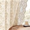FOLKSIDE Tende in pizzo vittoriano floreale trasparente, lunghezza 114 cm, 2 pannelli, con tasca per asta, per cucina, bar, per filtraggio della luce, semi trasparenti, motivo cachemire, corte per finestra