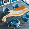 Surwin Tovaglia Ovale con Bordo Elastico, Antiscivolo Elastico Copritavolo Ovale Antimacchia Protezione Tavolo Casa Ristorante Sala da Pranzo Giardino -3D Geometria Moderna (Arancione,107x183cm)