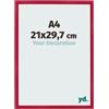 yd. Cornice A4 21x29.7 cm Rosso - Cornice in MDF Bologna | Your Decoration, Vetro acrilico antiriflesso, Montaggio a parete, Adatta per foto, poster o puzzle, Made in Holland