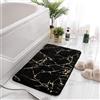 FANSU Tappeto Bagno Antiscivolo, Soffice Tappeto Cucina in Motivo in Marmo Tappetino Bagno Assorbente Tappeto Doccia Lavabile per Bagno, Camera da Letto, Cucina (60 * 90cm,Nero)