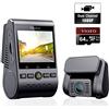 VIOFO A129 DUO Dash Cam Telecamera per Auto Doppia 140° FULL HD 1080P 2,0 LCD con GPS con Scheda SD da 64 GB Visione Notturna, Monitoraggio 24 ore, Registrazione in Loop, G-Sensor, WDR
