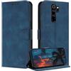 ZONNAVI Cover per Xiaomi Redmi Note 8 Pro, [Blocco RFID] Custodia a Libro in Pelle con Porta Carte, Flip Case Portafoglio Antiurto Cover per Redmi Note 8 Pro (Azzurro)
