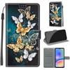 KENHONER Custodia per Samsung Galaxy A05s, Farfalla | Portafoglio Pelle PU, Magnetica, Resistente Agli Urti, Scomparto Carte Credito, Pieghevole, Flip Libro, Motivo