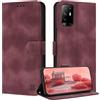 ZONNAVI Cover per Oppo A94 5G, [Blocco RFID] Custodia a Libro in Pelle con Porta Carte, Flip Case Portafoglio Antiurto Cover per Oppo A94 5G (Rosso vino)