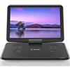 BOIFUN Lettore DVD Portatile da 17,5 con Schermo HD da 16, Batteria Ricaricabile da 6 Ore, Supporto USB/SD Card/Sync TV e Diversi Formati di Disco, Altoparlante Ad Alto Volume, Nero