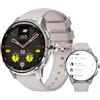 LOKMAT Scheda SIM 4G Android Smart Watch, schermo grande AMOLED da 1,6 pollici, 3 GB + 32 GB, smartwatch per uomini e donne con fotocamera girevole, WiFi, GPS, orologio fitness tracker (argento)