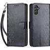 SIENIANLINE Cover per Samsung Galaxy A54 5G custodia portafoglio Cubo - Nero | 3 scomparti carte, 1 tasca banconote, Chiusura magnetica, Supporto, Pelle PU flip cover per Samsung A54 5G