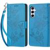 KENHONER Custodia per Samsung Galaxy A55 5G Cover, Blu Farfalla | Portafoglio in Pelle PU Retro, Antiurto Flip, Slot per Schede, Funzione Stand, Chiusura Magnetica