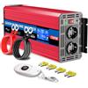 ETREPOW Inverter 3000w 24v 220v Onda Sinusoidale Pura Trasformatore con 2 Prese EU e una USB, Telecomando Senza Fili e Display LCD - Picco 6000W
