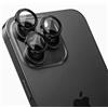 VAVAVOOMY Protezione per obiettivo della fotocamera per iPhone 11Pro/11Pro Max/12Pro, protezione in vetro 9H, trasparente, antigraffio, anti-impronte, nero
