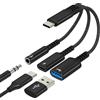 HOYULLI Adattatore da USB C a jack AUX, cavo per cuffie da 3,5 mm, splitter audio OTG tipo C, presa jack femmina, per iPhone 17, 16, 15 Pro Max, compatibile con Samsung Galaxy S25, S24 Ultra, per ricarica